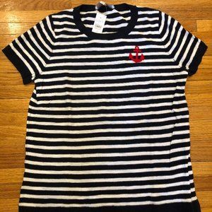 Loft Blue and White Anchor Sweater Size Small